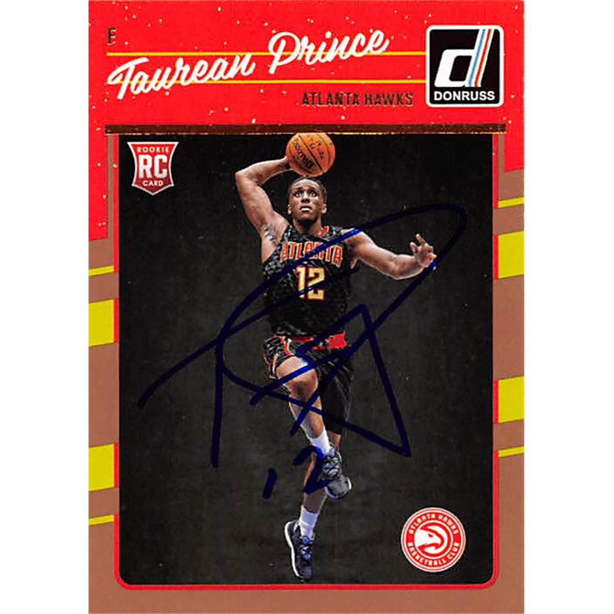 Autograph Warehouse 388494 Taurean Prince Autographed Basketball Card - Atlanta Hawks 2016 Donruss Rookie No.162
