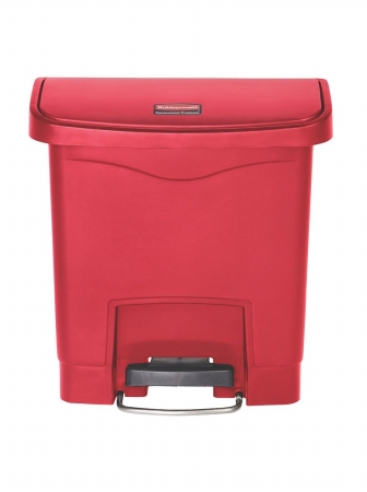 Essn RCP1883563 Front Step Slim Jim Resin Step-On Wastebasket- 4 Gallon - Red