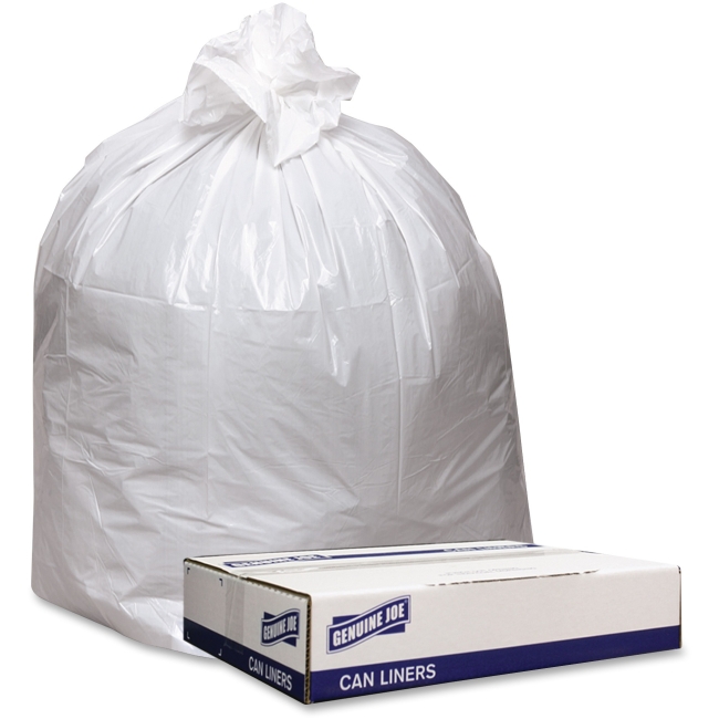 Genuine Joe GJO4046W Trash Can Liners - White&#44; 100 Count