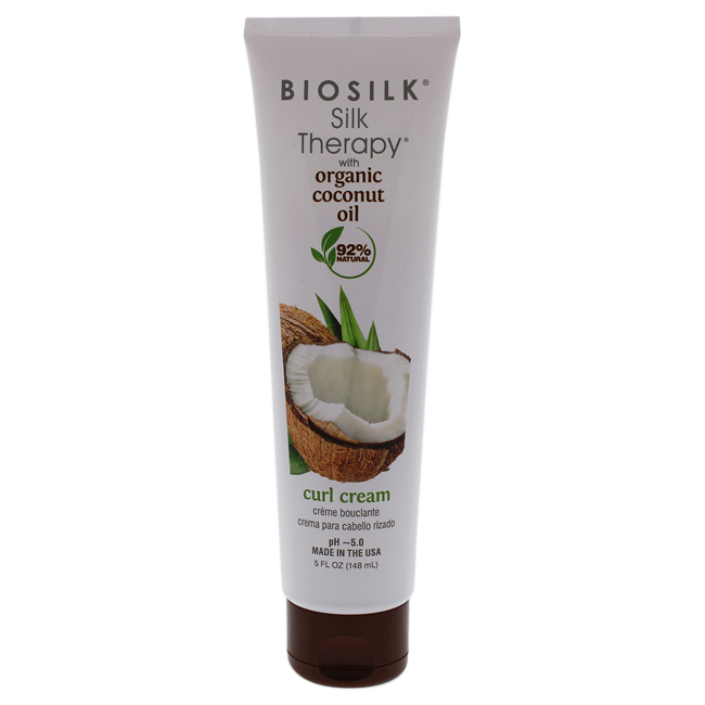 BioSil k I0094396 Silk Therapy with Organic Coconut Oil Curl Cream for Unisex - 5 oz