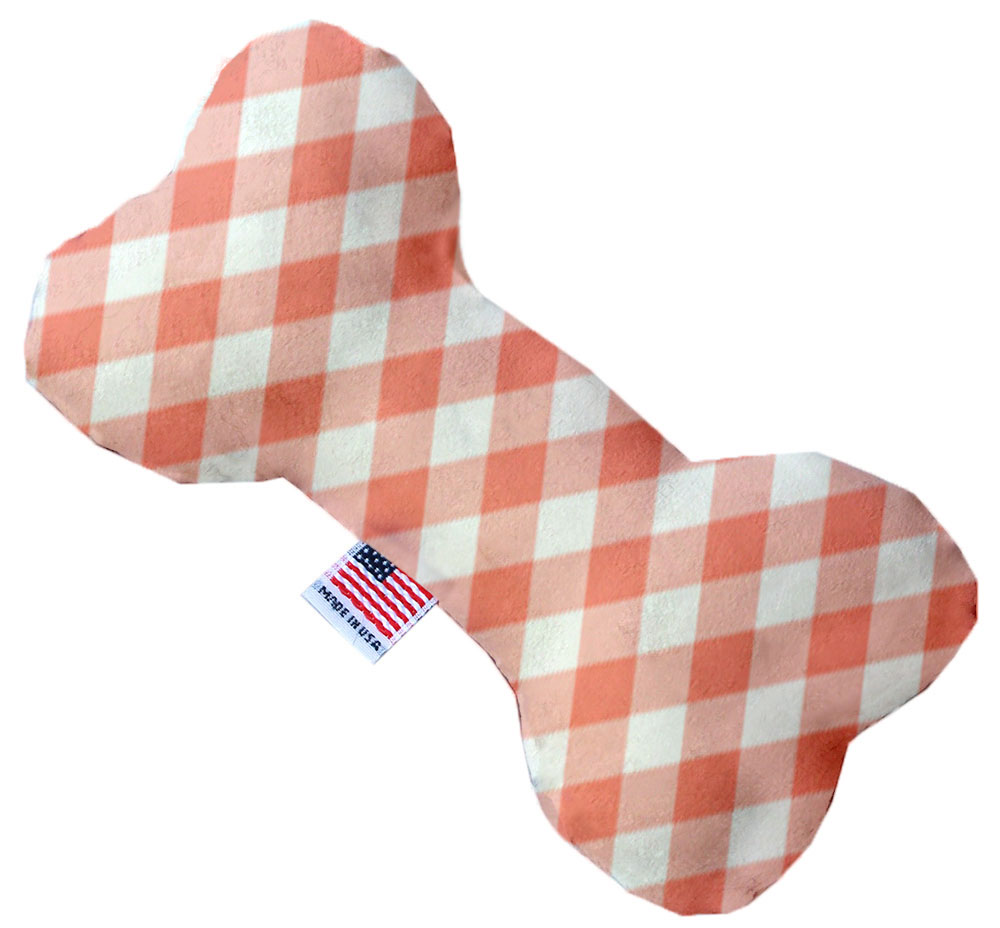 Mirage Pet Products 1151-TYBN8 8 in. Peach Plaid Bone Dog Toy