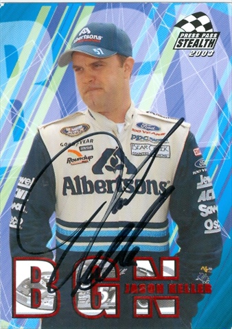 Autograph Warehouse 41326 Jason Keller Autographed Trading Card Auto Racing 2003 Press Pass Stealth No. 50