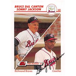 Autograph Warehouse 377024 Sonny Jackson & Bruce Dal Canton Autographed Baseball Card - Richmond Braves 1991 Impel Pre Rookie No.450