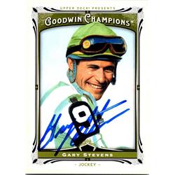 Autograph Warehouse 654413 Gary Stevens Autographed Card - Horse Racing, Jockey, SC 2013 Upper Deck Goodwin Champions - No.120
