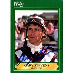 Autograph Warehouse 654420 Gary Stevens Autographed Card - Horse Racing, Jockey, SC - 1991 Jockey Star No.190