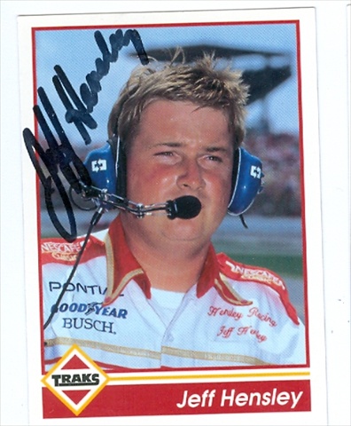 Autograph Warehouse 32917 Jeff Hensley Autographed Trading Card Auto Racing 1992 Tracks- No. 163
