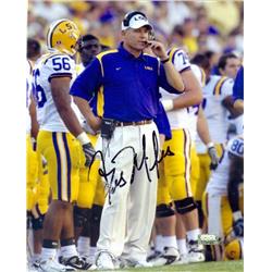 Autograph Warehouse 244307 Les Miles Autographed 8 x 10 in. Photo - LSU Football Coach Image - No. 1D Damaged Discount As Pictured