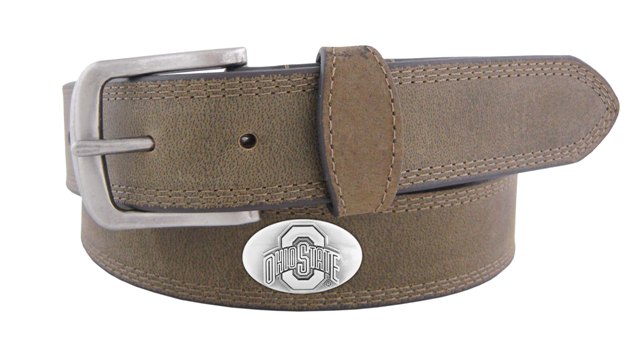 Zep-Pro OSU-BOLPS-CRZ-LBR-38 Ohio State Buckeyes Concho Emblem Crazyhorse Leather Belt Size 38