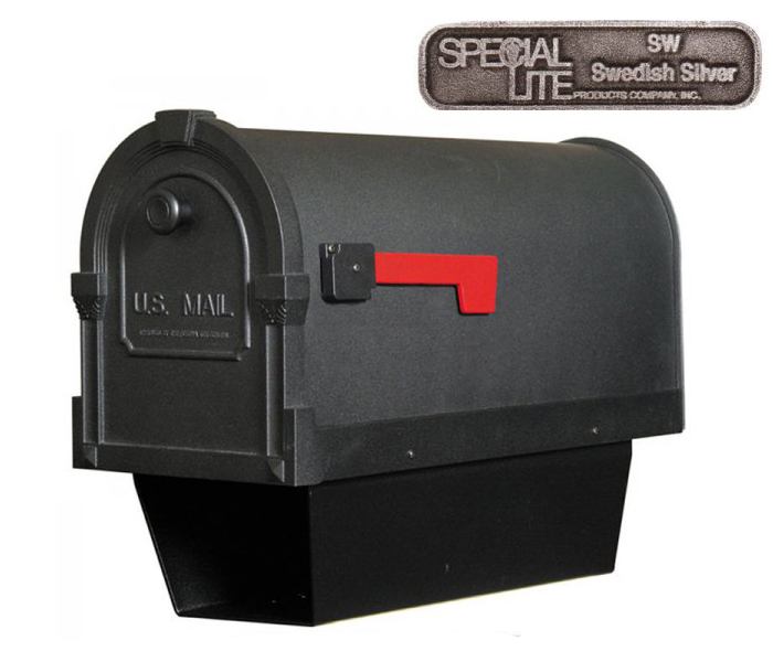 Savannah Curbside Mailbox SCS-2014-SW Savannah Curbside Mailbox With Paper Tube-Swedish Silver