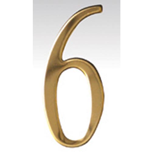 Mailbox Accessories BR3-6 Brass Address Numbers Size - 3  Number - 6-Brass
