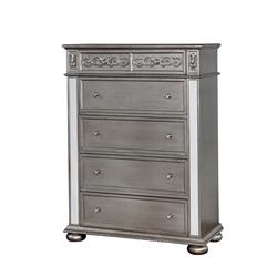 Benzara Benjara Benzara Traditional Chest with Floral Carvings Accent, Silver