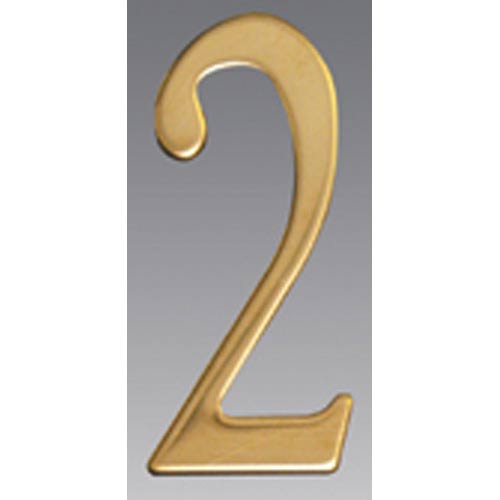 Mailbox Accessories BR2-2 Brass Address Numbers Size - 2  Number - 2-Brass
