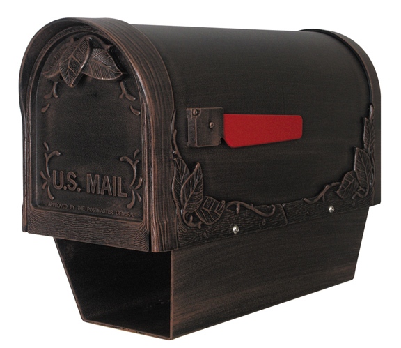 Floral SCF-2003-CP Floral Curbside Mailbox with Paper Tube-Copper