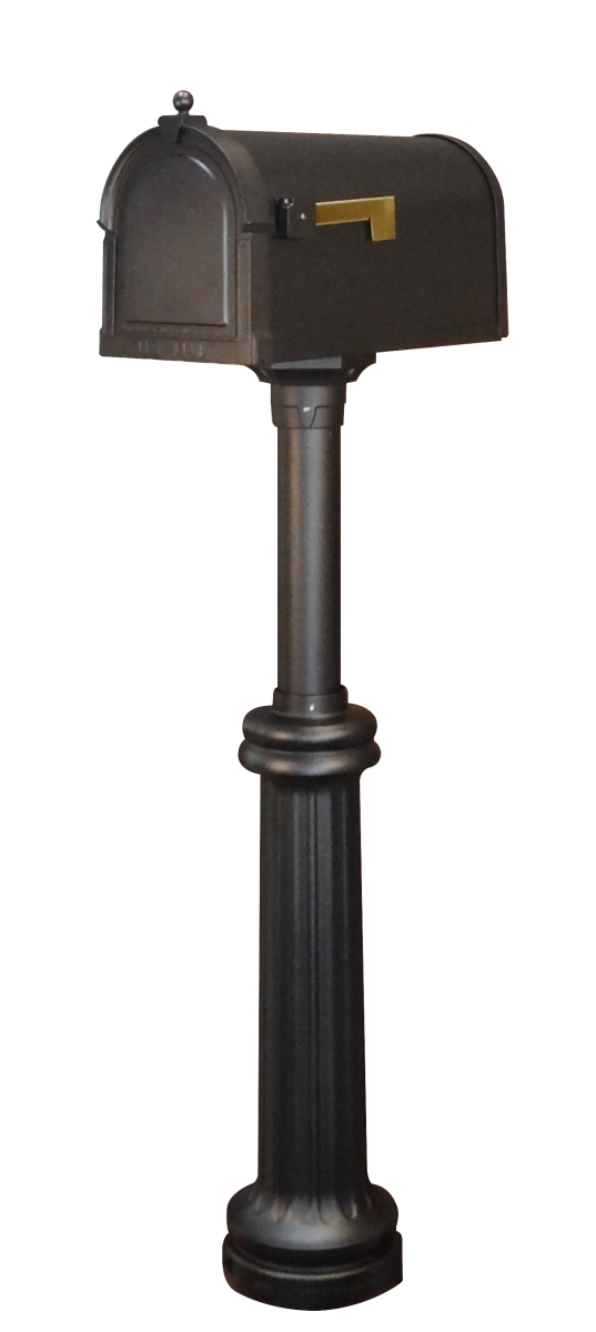 Special Lite SCB-1015-SPK-590-BLK Berkshire Curbside with Bradford Surface Mount Mailbox Post, Black
