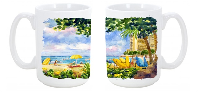 Caroline's Treasures 6065CM15 Beach Resort view from the condo Dishwasher Safe Microwavable Ceramic Coffee Mug 15 oz.