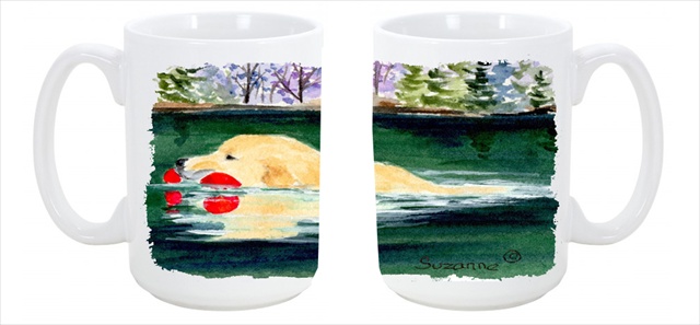 Caroline's Treasures SS8935CM15 Golden Retriever Dishwasher Safe Microwavable Ceramic Coffee Mug 15 oz.