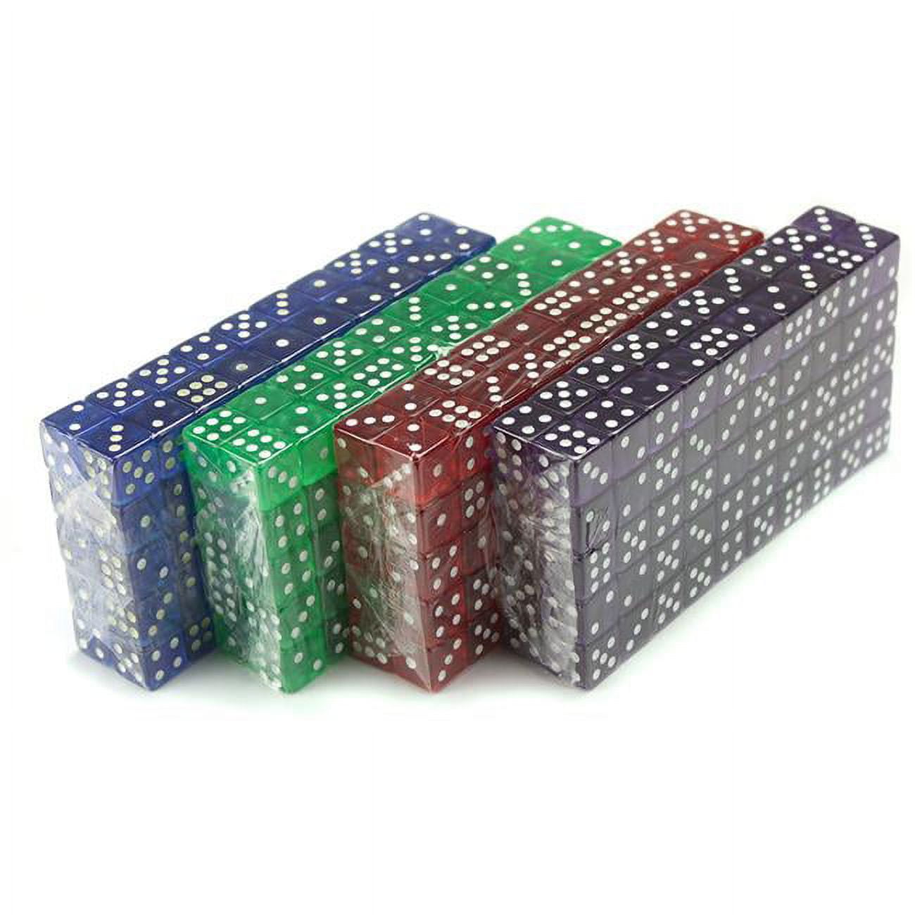 brybelly GDIC-901 16 mm Dice&#44; Red&#44; Blue&#44; Green & Purple - 400 count