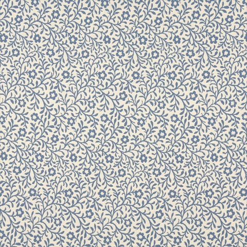Designer Fabrics F423 54 in. Wide Blue And Beige Floral Matelasse Reversible Upholstery Fabric