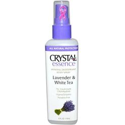 Crystal Essence Crystal Deodorant Crystal Body Deodorant Mineral Deodorant Spray, Lavender & White Tea, 4 fl oz (118 ml)