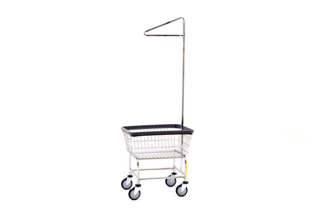 R&B Wire Products R&B Wire 100D91 Narrow Wire Frame Metal Laundry Cart with Single Pole Rack - Chrome