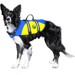 HUNTER K9 GEAR Paws Aboard BY1600 X Large Neoprene Doggy Life Jacket - Blue and Yellow