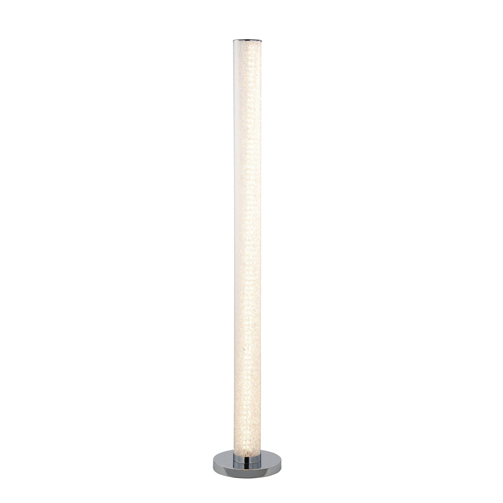 Benzara BM240869 Column Style Floor Lamp with Sandrock Acrylic Tube, Clear
