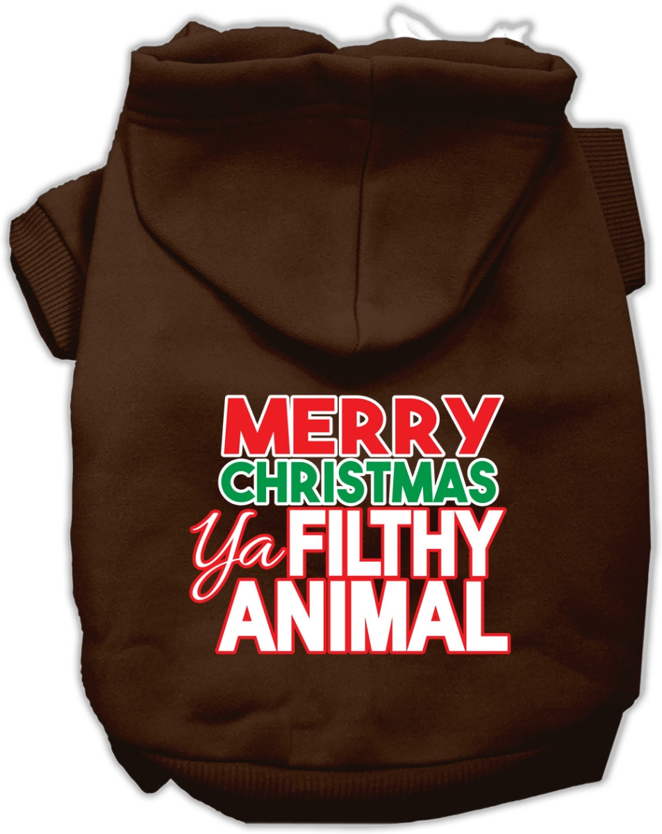 Mirage Pet Products 62-148 XLBR Ya Filthy Animal Screen Print Pet Hoodie, Brown - Extra Large