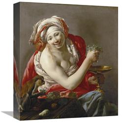 JensenDistributionServices 16 in. Bacchante with An Ape Art Print - Hendrick Ter Brugghen