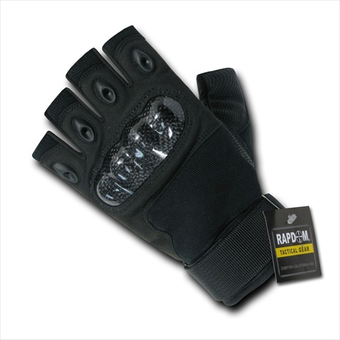 RAPDOM T42-PL-BLK-05 Half Finger Knuckle Glove - Black- 2X