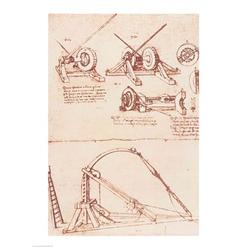 BrainBoosters Designs for A Catapult Poster Print by Leonardo Da Vinci - 18 x 24 in.