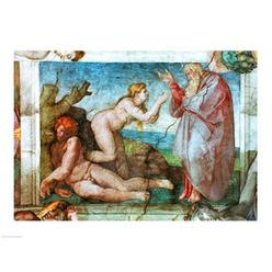 BrainBoosters Sistine Chapel Ceiling - Creation of Eve with Four Ignudi 1511 Poster Print by Michelangelo Buonarroti - 36 x 24 in. - Large