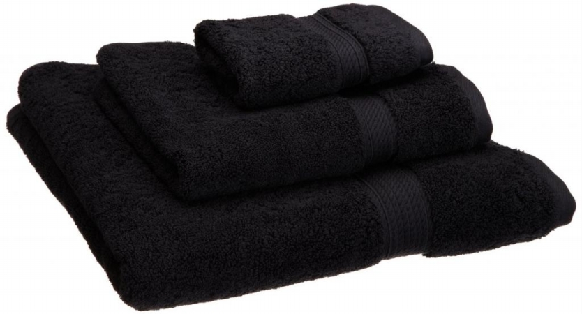 Superior 900GSM Egyptian Cotton 3-Piece Towel Set  Black