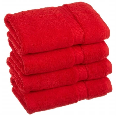Superior 900GSM Egyptian Cotton 4-Piece Hand Towel Set  Red