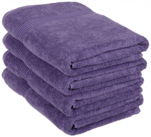 Superior Egyptian Cotton 4-Piece Bath Towel Set  Royal Purple