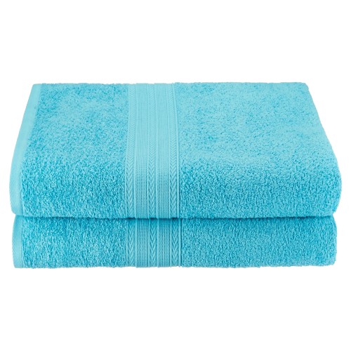 Superior EF-BSHEET TQ Eco-Friendly 100 Percent Ringspun Cotton Bath Sheet  Towel Set - Turquoise, 2 Pieces