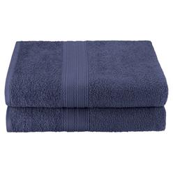 Superior EF-BSHEET NB Eco-Friendly 100 Percent Ringspun Cotton Bath Sheet Towel Set - Navy Blue&#44; 2 Pieces
