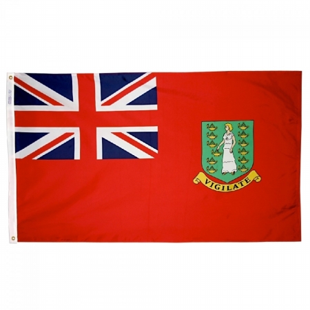 Annin Flagmakers 221275 12 x 18 in. Nylon-Glo British Virgin Islands Red Flag