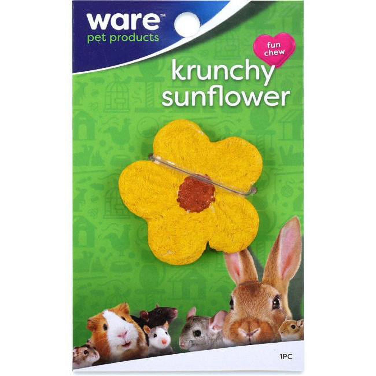 WARE MANUFACTURING INC Ware Manufacturing 13094 Yellow & Brown Critter Ware Krunchy Sunflower Treat&#44; Pack of 48