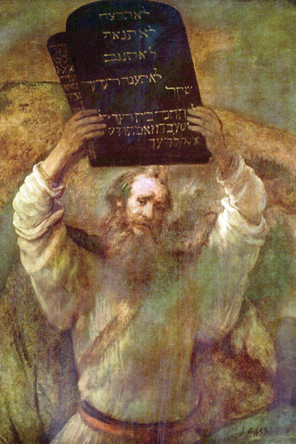 Buyenlarge Buy Enlarge 0-587-26458-6C12X18 Moses with the commandments - Canvas Size C12X18