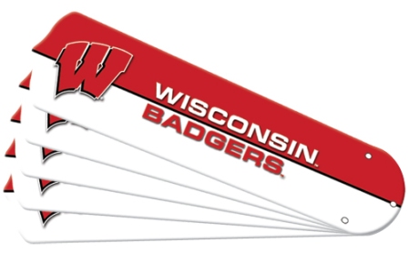 Ceiling Fan Designers 7992-WIS New NCAA WISCONSIN BADGERS 42 in. Ceiling Fan Blade Set