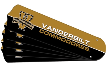 Ceiling Fan Designers 7990-VAN New NCAA VANDERBILT COMMODORES 52 in. Ceiling Fan Blade Set