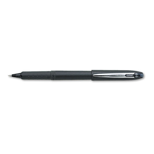 uni-ball UBC60704 0.5 mm Micro Black Ink & Barrel Grip Stick Roller Ball Pen - 1 Dozen
