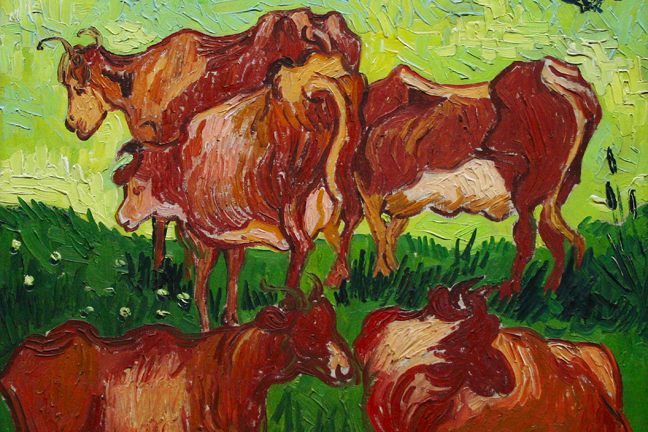 Buyenlarge Buy Enlarge 0-587-25638-9C12X18 Les vaches by Van Gogh- Canvas Size C12X18