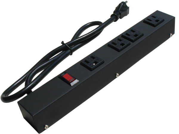 E-dustry EPS-10431 12 in. 4 Outlet Metal Power Strip