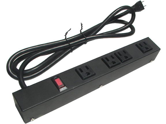 E-dustry EPS-10461 12 in. 4 Outlet Metal Power Strip