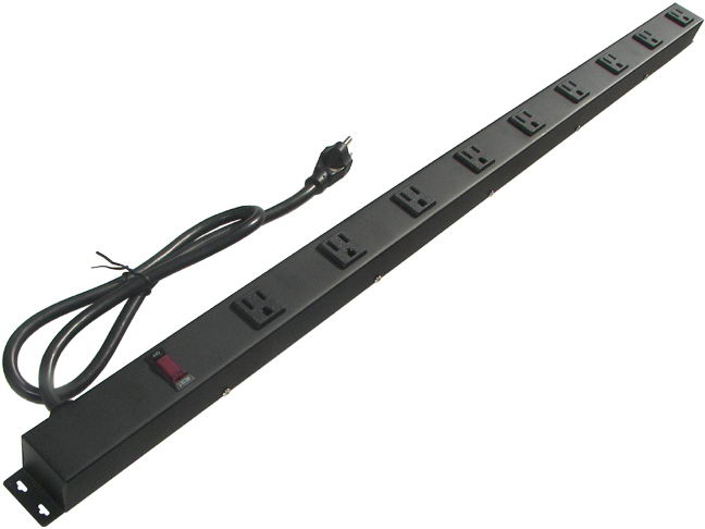 E-dustry EPS-30931 36 in. 9 Outlet Metal Power Strip