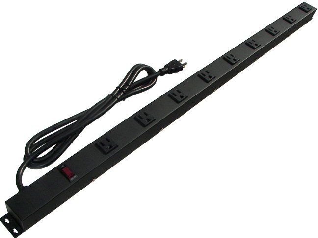 E-dustry EPS-30961 36 in. 9 Outlet Metal Power Strip