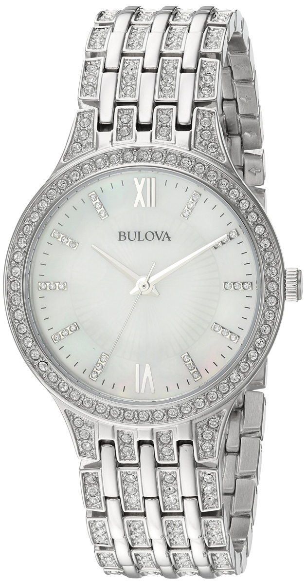 Bulova 96L242 32 mm Swarovski Crystal Stainless Steel Silver-Tone Ladies Watch