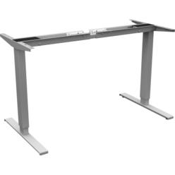 Lorell LLR25947 47 in. Quadro Workstation Sit-to-Stand 2-Tier Base&#44; Silver