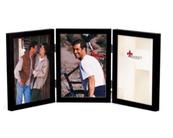 Lawrence Frames 755546T Lawrence Frames 4x6 Hinged Triple Black Wood Picture Frame - Gallery Collection